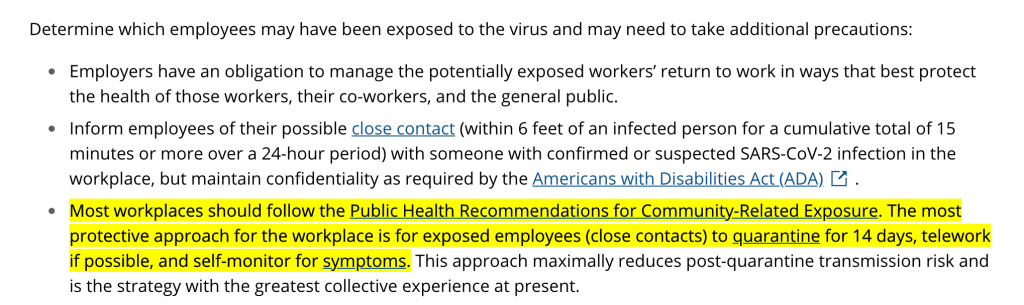 แนวทาง CDC ให้ผู้เสี่ยงกักตัว 14 วัน