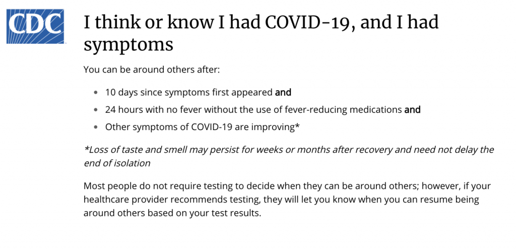 หลังกักตัวครบแล้ว หากอาการดีขึ้น ให้หยุดกักตัวได้